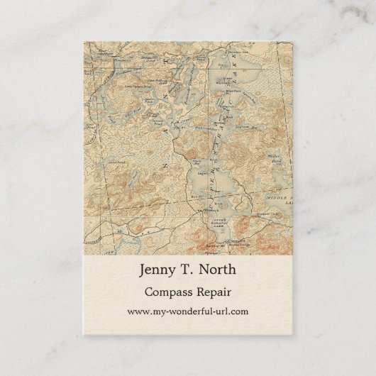 Bovenste Saranac Lake Detail van Old Topographic M Visitekaartje (Voorkant)