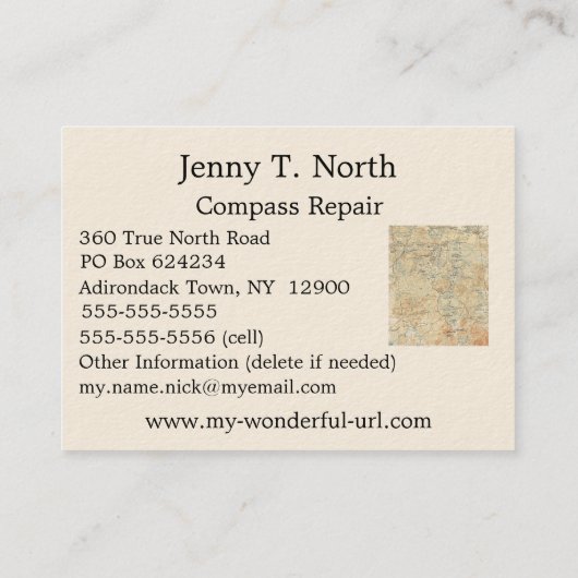 Bovenste Saranac Lake Detail van Old Topographic M Visitekaartje (Achterkant)