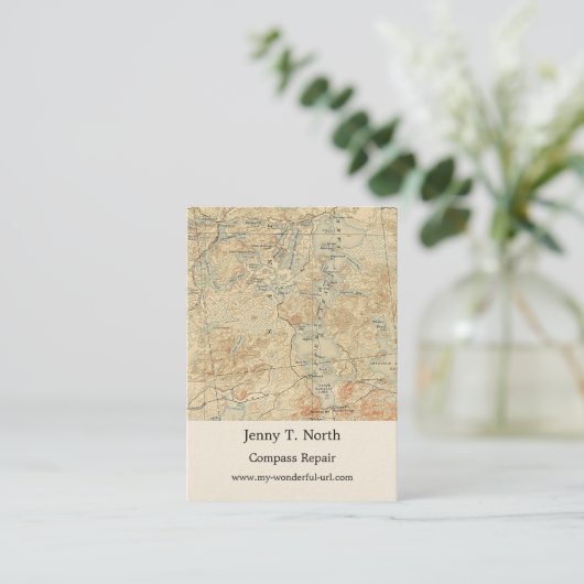 Bovenste Saranac Lake Detail van Old Topographic M Visitekaartje (Staand voorkant)