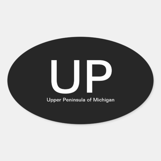 Bovenste schiereiland van Michigan UP ovale Bumper Sticker (Voorkant)