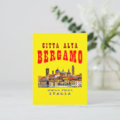 Bovenste stad (Citta Alta) in Bergamo. Italië. Briefkaart (Staand voorkant)