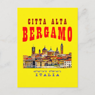 Bovenste stad (Citta Alta) in Bergamo. Italië. Briefkaart