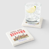 Bovenste stad (Citta Alta) in Bergamo. Italië. Stenen Onderzetter (Zijkant)