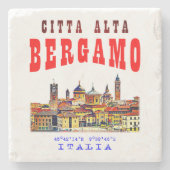 Bovenste stad (Citta Alta) in Bergamo. Italië. Stenen Onderzetter (Voorkant)