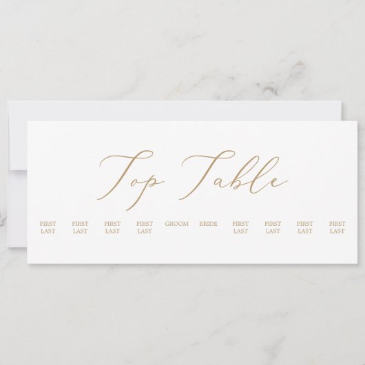 Bovenste tabel met de 'Delicate Gold Hanging Seati (Voorkant)