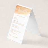 Bovenste tabel van het huwelijksontvangstmenu kaart (Achterkant)