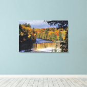 Bovenste Tahquamenon-Herfsten in UP Michigan in he Canvas Afdruk (Insitu (Houten vloer))