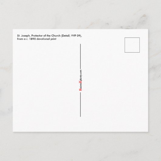 Bovenste Torso of St. Joseph (Detail; VVP 09) Briefkaart (Achterkant)
