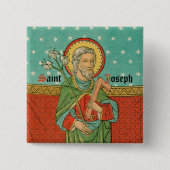 Bovenste Torso of St. Joseph (Detail; VVP 09) Vierkante Button 5,1 Cm (Voorkant)