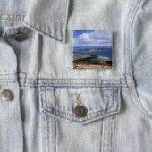 Bovenste uitzicht: braad geluid, graemsay & orkney vierkante button 5,1 cm (In situ)