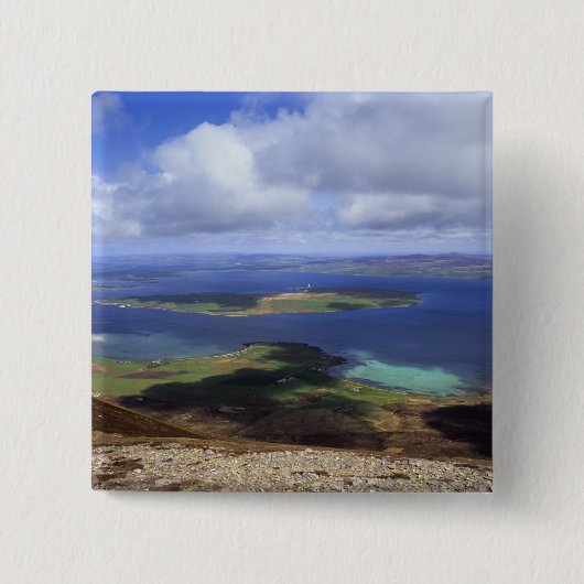 Bovenste uitzicht: braad geluid, graemsay & orkney vierkante button 5,1 cm (Voorkant)