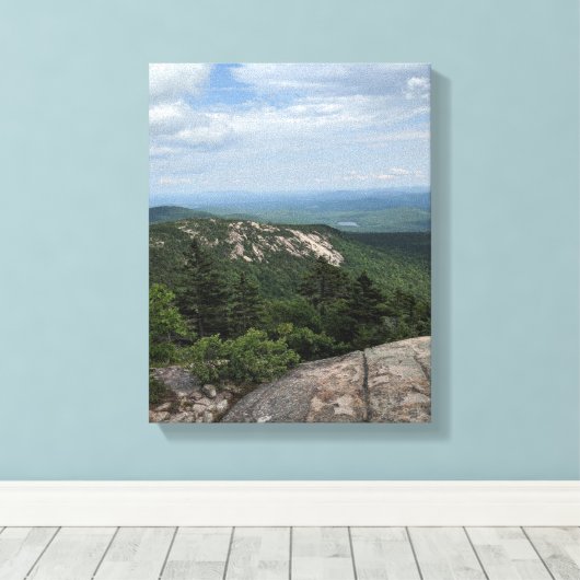 Bovenste uitzicht van de bergen canvas afdruk (Insitu (Houten vloer))