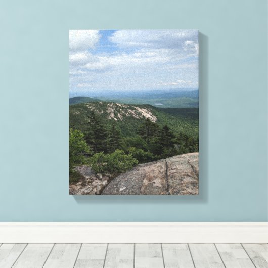 Bovenste uitzicht van de bergen canvas afdruk (Insitu (Houten vloer))