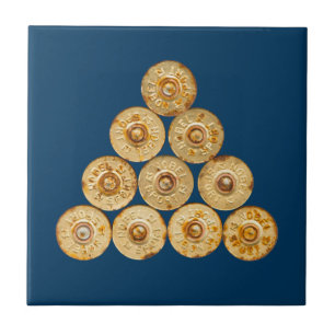 Bovenste uitzicht van de jachtcartridges tegeltje