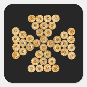 Bovenste uitzicht van de jachtcartridges vierkante sticker