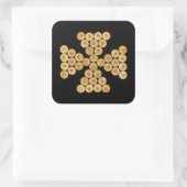 Bovenste uitzicht van de jachtcartridges vierkante sticker (Tas)