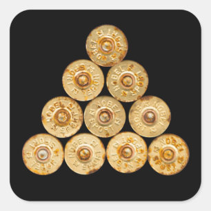 Bovenste uitzicht van de jachtcartridges vierkante sticker