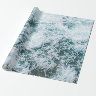 Bovenste uitzicht van de oceaangolven cadeaupapier