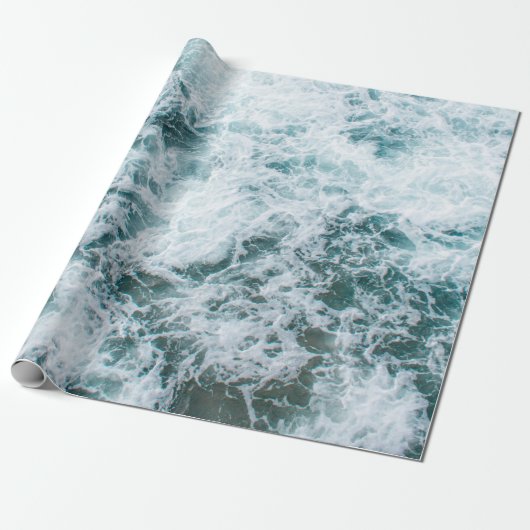 Bovenste uitzicht van de oceaangolven cadeaupapier (Uitgerold)