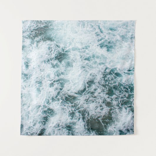Bovenste uitzicht van de oceaangolven wandkleed (Voorkant)