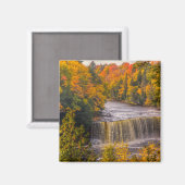 Bovenste waterval met herfstkleuren magneet (Voorkant / Achterkant)
