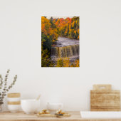 Bovenste waterval met herfstkleuren poster (Keuken)