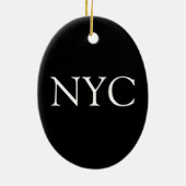 Bovenste westkant Brownstone Fire Escape NYC Snow Keramisch Ornament (Achterkant)