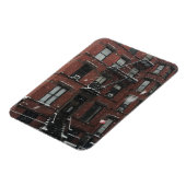 Bovenste westkant Brownstone Fire Escape NYC Snow Magneet (Linkerzijde)