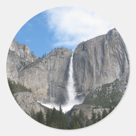 Bovenste Yosemite-Herfsten Ronde Sticker (Voorkant)