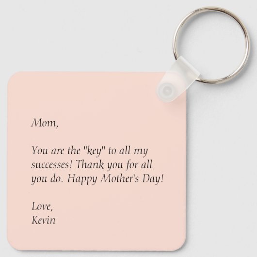 boviene florale moederdag sleutelhanger (Achterkant)