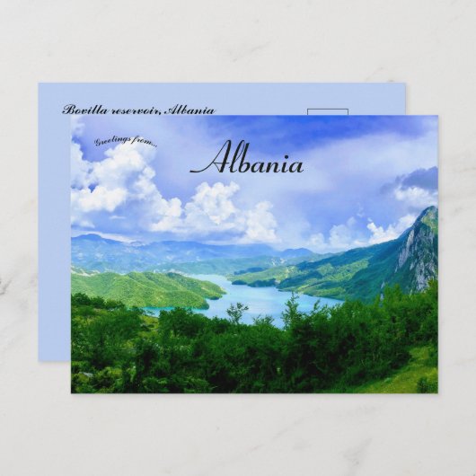 Bovilla Reservoir in Albanië Briefkaart (Voorkant / Achterkant)