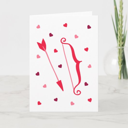 Bow and Arrow Hearts Valentine's Day Feestdagen Kaart (Voorkant)