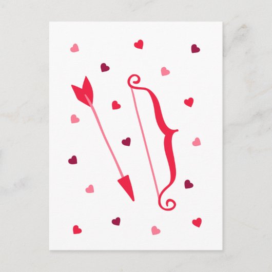 Bow and Arrow Hearts Valentine's Day Feestdagenkaart (Voorkant)