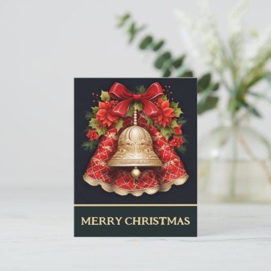 Bow And Bell - Kerstkaart (Staand voorkant)