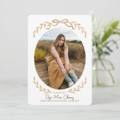 Bow and Branches Afstuderen Fotouitnodiging Kaart (Staand voorkant)