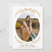 Bow and Branches Afstuderen Fotouitnodiging Kaart (Voorkant)