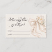 Bow and Pearl How Many Kisses Bridal Game Informatiekaartje (Voorkant)