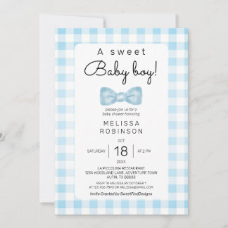 Bow Baby Boy Shower Kaart