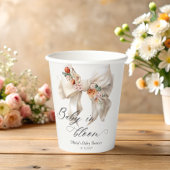 Bow Baby in Bloom Baby shower Papieren Bekers