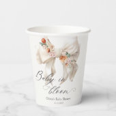 Bow Baby in Bloom Baby shower Papieren Bekers (Achterkant)