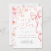 Bow Baby in Bloom Baby shower Uitnodiging (Voorkant)