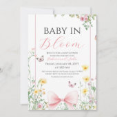  Bow Baby in Bloom Butterfly Baby shower Kaart (Voorkant)