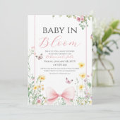  Bow Baby in Bloom Butterfly Baby shower Kaart (Staand voorkant)