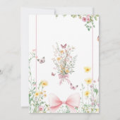  Bow Baby in Bloom Butterfly Baby shower Kaart (Achterkant)