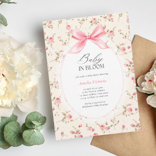 Bow Baby in Bloom Waterverf Baby shower Kaart