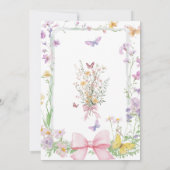  Bow Baby in Bloom Wildflower Baby shower Kaart (Achterkant)