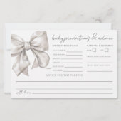 Bow Baby shower Advies Voorspellingen Kaart (Voorkant)