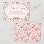Bow Baby shower Boeken voor Baby Enclosure Informatiekaartje (Voorkant / Achterkant)