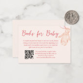 Bow Baby shower Book Card Notitiekaartje (Voorkant / Achterkant in situ)