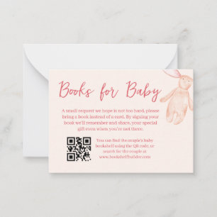 Bow Baby shower Book Card Notitiekaartje